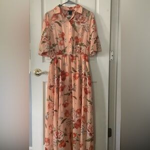 Kate and Lily Peach Floral Maxi Dress